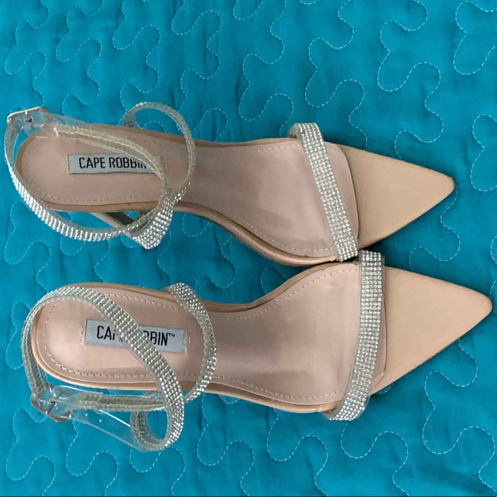 CAPE ROBBIN -Rhinestones Clear Straps Heels - Picture 3 of 11